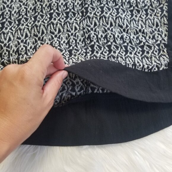 3Stones Black White Patterned 100% Cotton Tank Top Casual Lightweight Cross Back - Picture 5 of 8